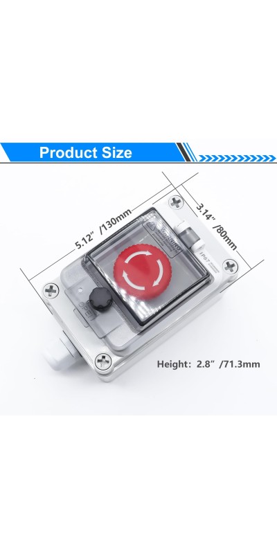 2pcs 22mm 2 NC Red Mushroom Emergency Stop Push Button Switch AC 660V 10A, 1 Year Warranty HB2-ES544