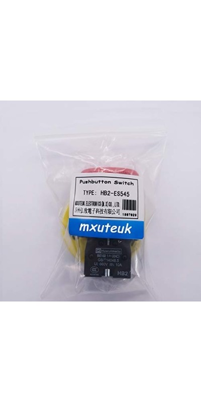 2pcs 22mm 2 NC Red Mushroom Emergency Stop Push Button Switch AC 660V 10A, 1 Year Warranty HB2-ES544