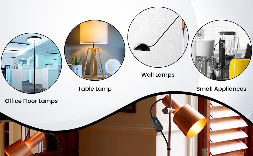 On/Off Lamp Control Appliance Switch Rocker for Appliance or Bedroom Table Lamp Desk