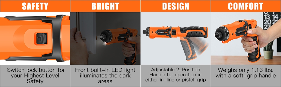 Power screwdriver cordless rechargeable