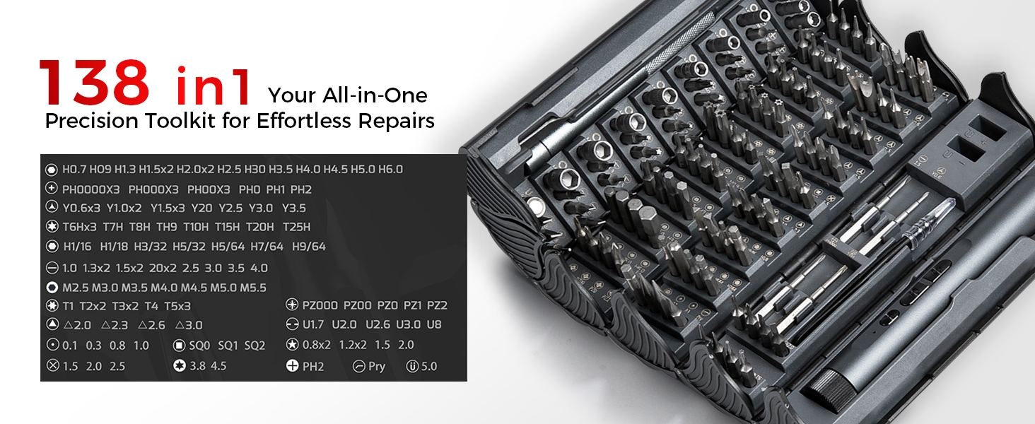 VMAN 138 in 1 electric screwdriver kit