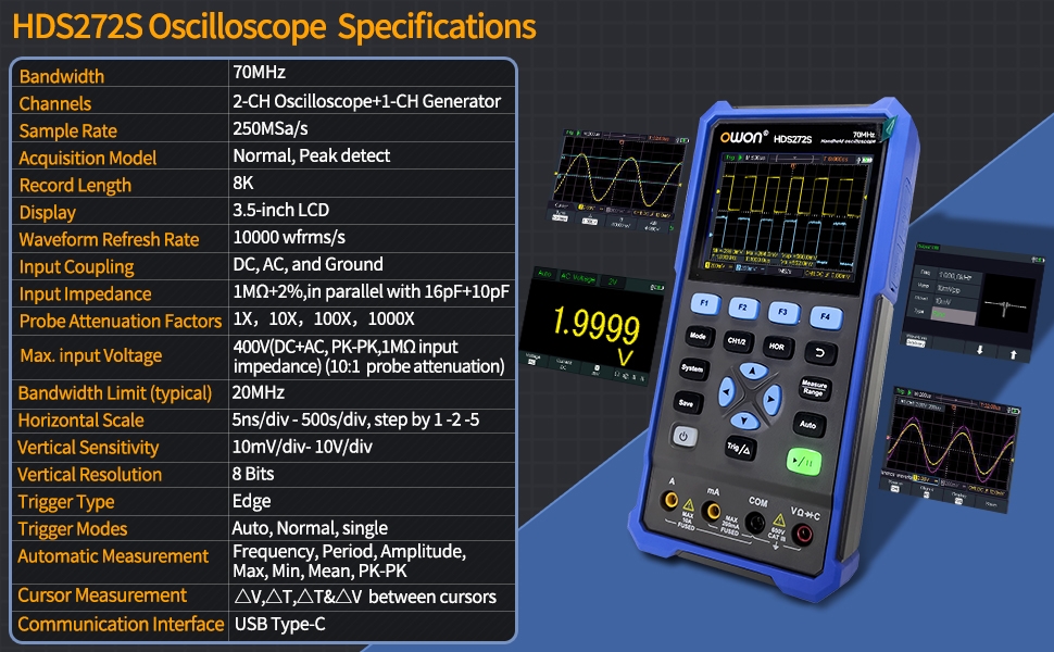 Handheld Oscilloscope Multimeter