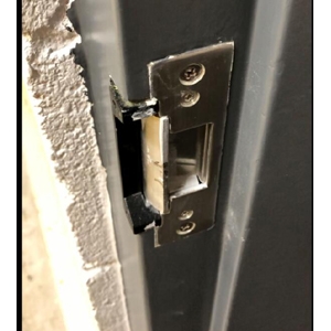 Real picture of strike lock installation