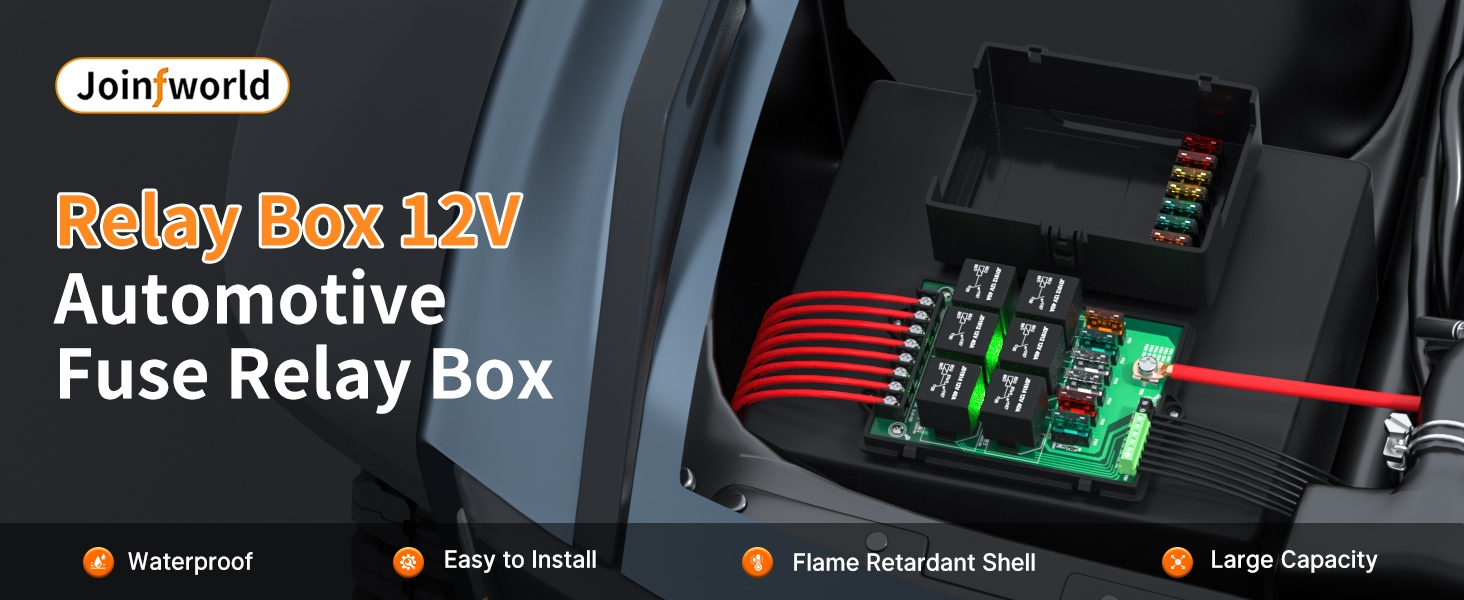 12V Fuse and Relay Box Holds 6 Slots Automotive Waterproof Relay Box relay box fuse block