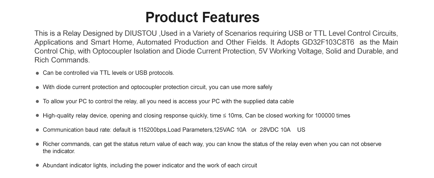 Industrial relay control by USB